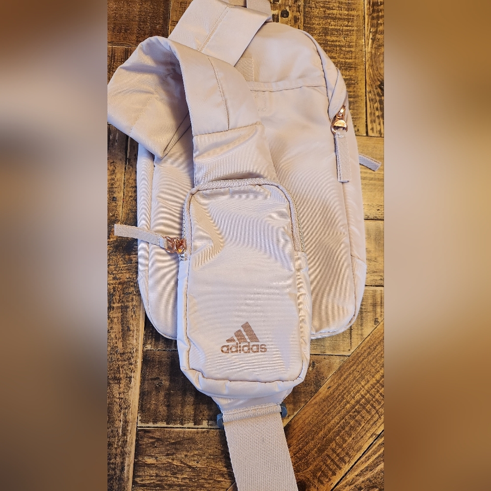 Adidas Essentials Sling Crossbody Bag Beige Pink - Picture 8 of 15